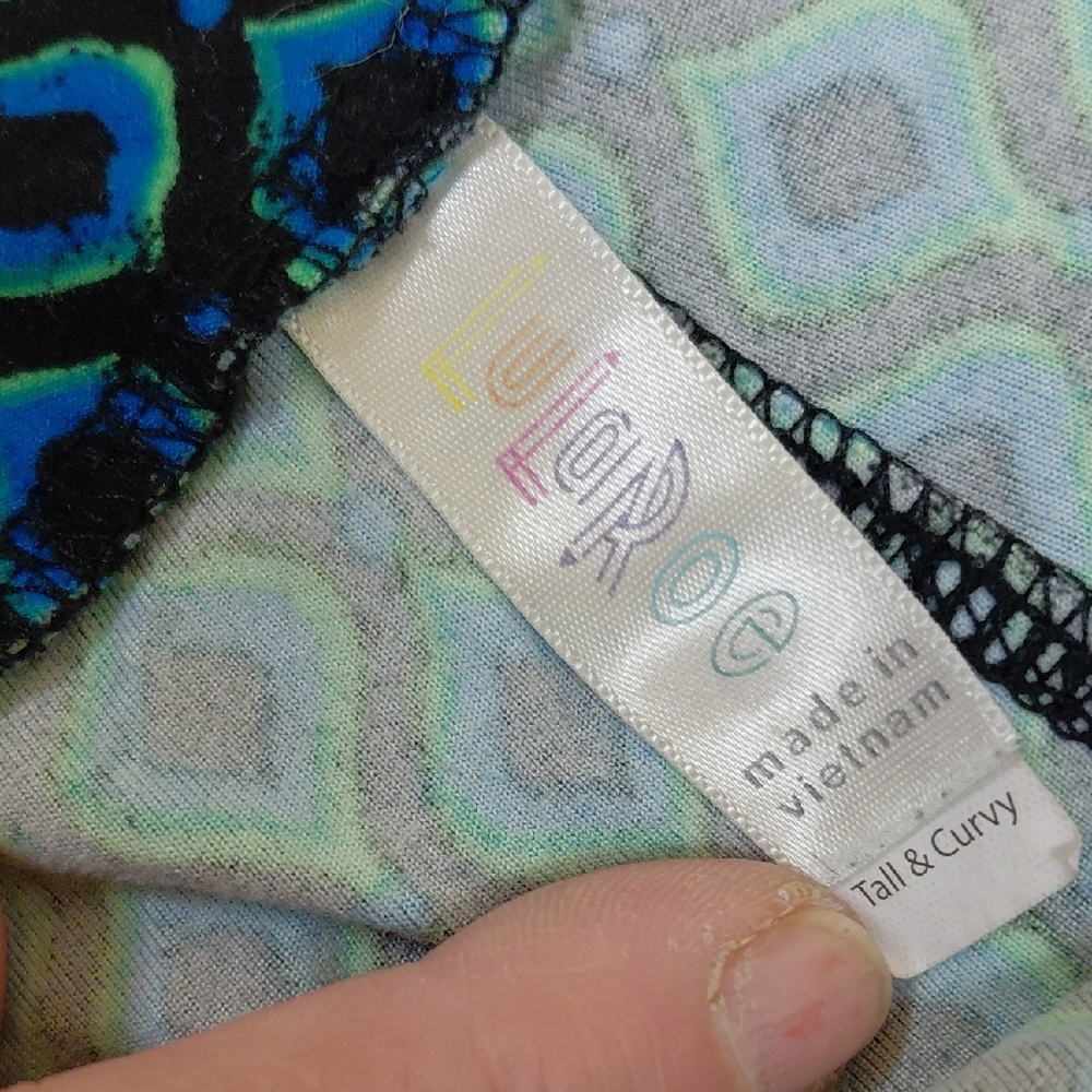 $5🧨  LuLaRoe Blue Teal Geometric Print Leggings - Picture 6 of 11